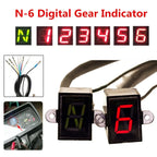 6 Speed Digital Gear Shift Lever Display Sensor LED Indicator for Motorcycle