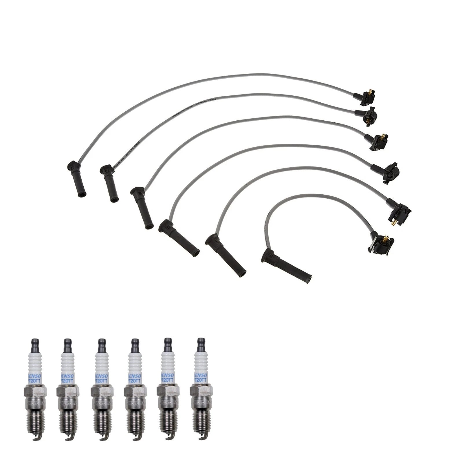 Denso 7mm Wire Set & 6 Platinum TT Spark Plugs Kit for Ford Mercury 4.0 V6
