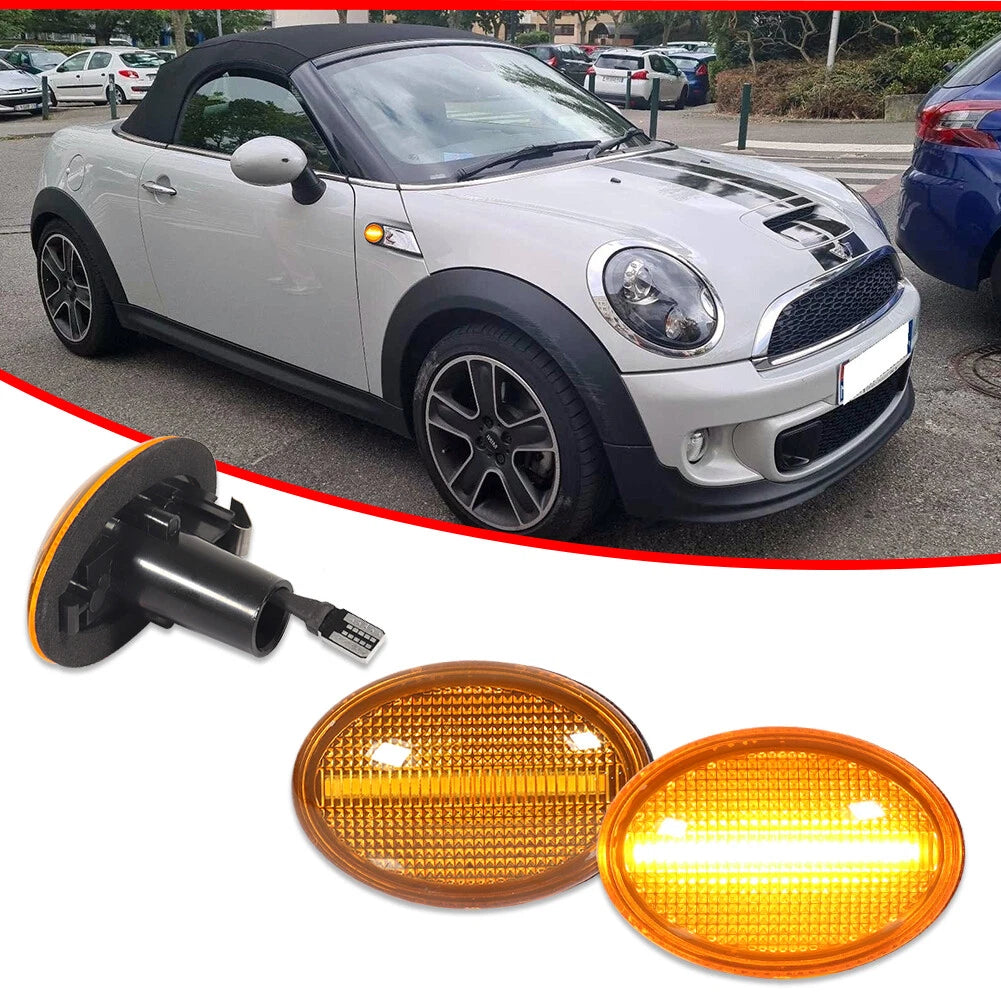 2X Amber LED Side Marker Lights for MINI Cooper R55 R56 R57 R58 R59
