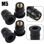 Set of 4 Windshield Nuts for Motorcycle (5mm)