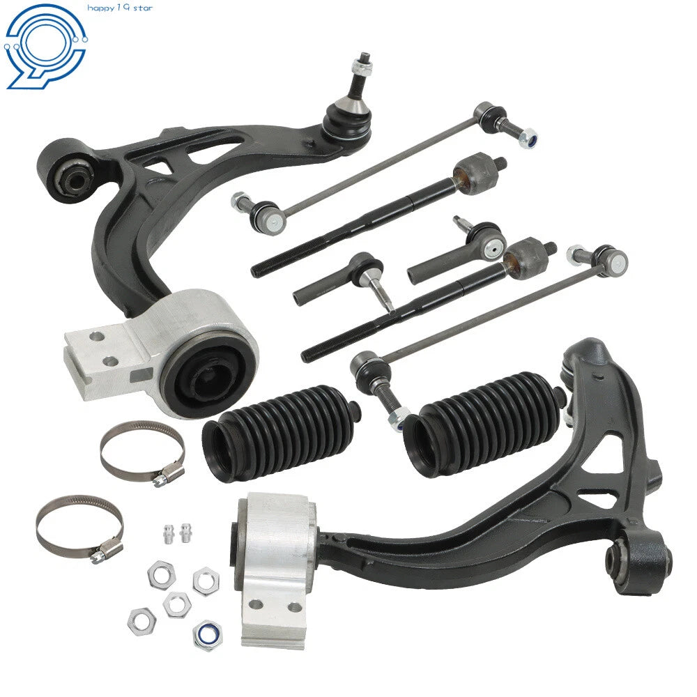 Set of 10 Front Lower Control Arms Sway Bars Tie Rods for Ford Flex Lincoln MKT (2013–2017)