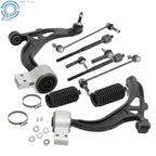 Set of 10 Front Lower Control Arms Sway Bars Tie Rods for Ford Flex Lincoln MKT (2013–2017)