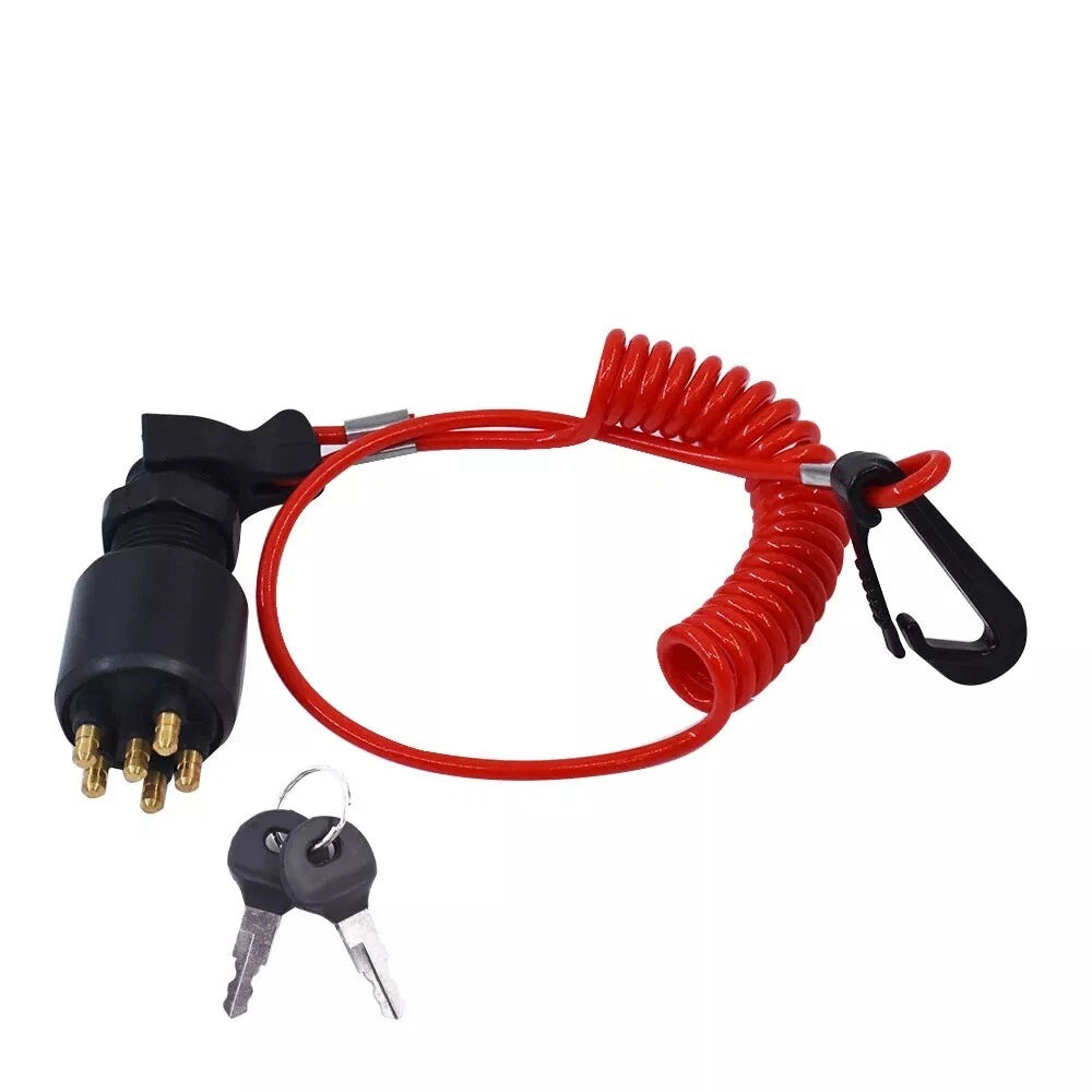 Ignition Key Switch & Safety Lanyard for Evinrude