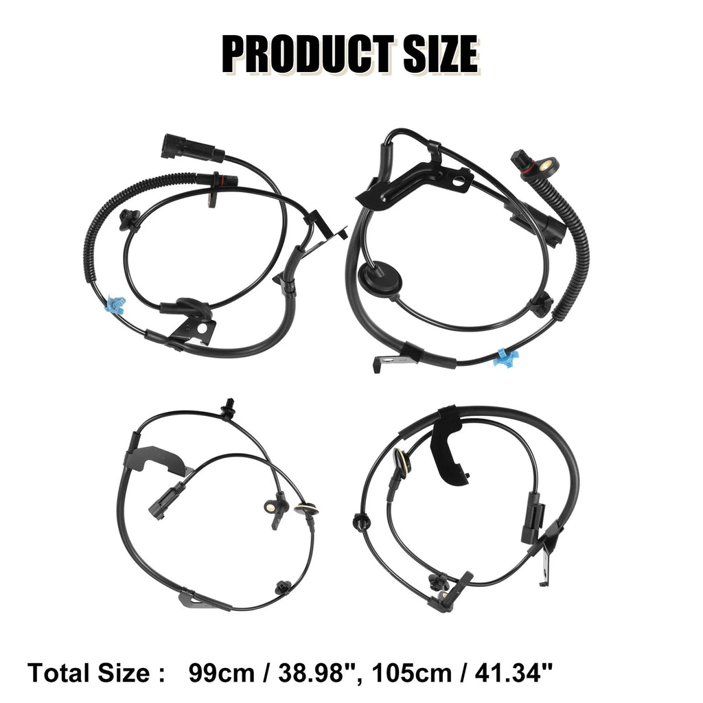Set of 4 ABS Wheel Speed Sensors 56029338AB for Chrysler 200 (2011–2014)