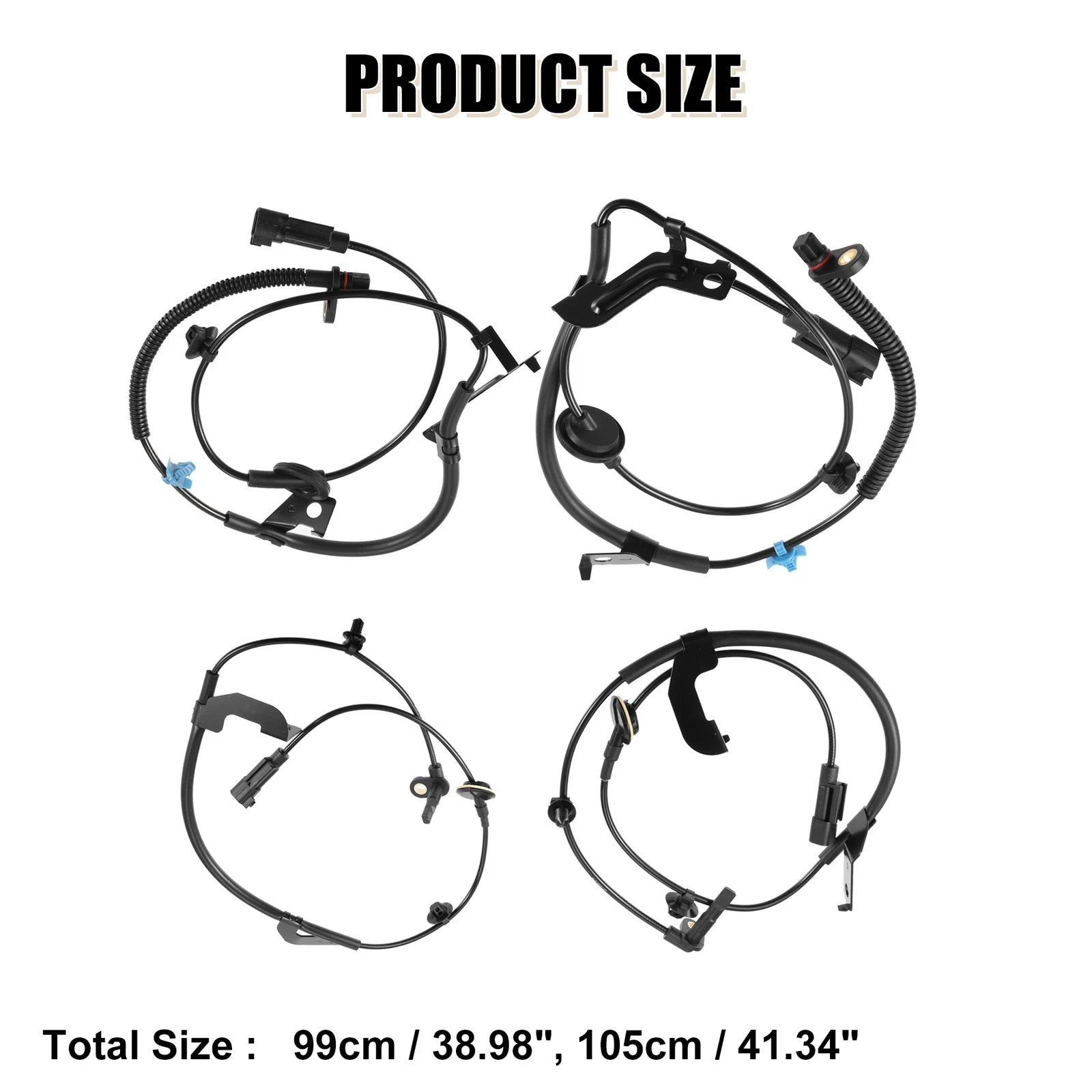 Set of 4 ABS Wheel Speed Sensors 56029338AB for Chrysler 200 (2011–2014)