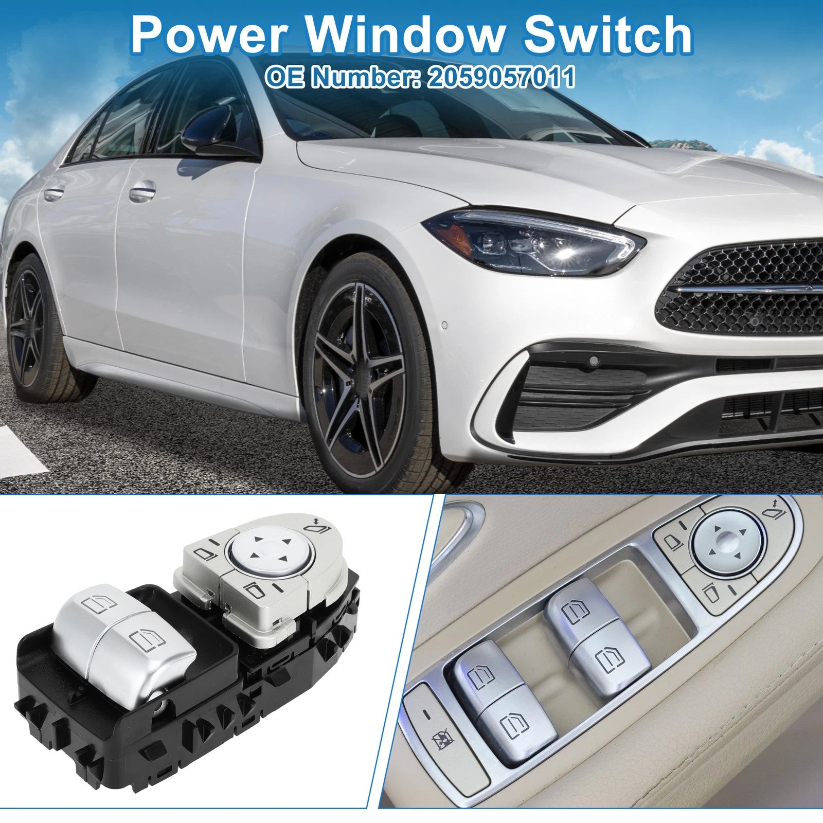 Front Driver Side Power Window Switch for Mercedes-Benz Metris (2017) No. 2059057011