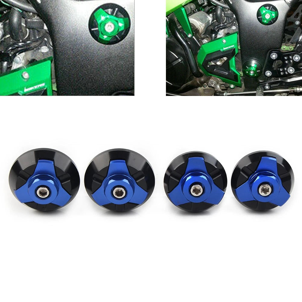 Frame Hole Cap Cover Plug Set of 2 for Kawasaki Ninja 250 250R ZX250 ZX300R Blue