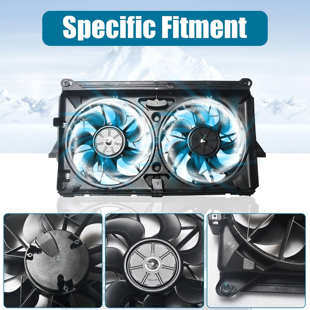 Dual Radiator Cooling Fan Assembly for Silverado 1500, Sierra 1500 (2007–2013)