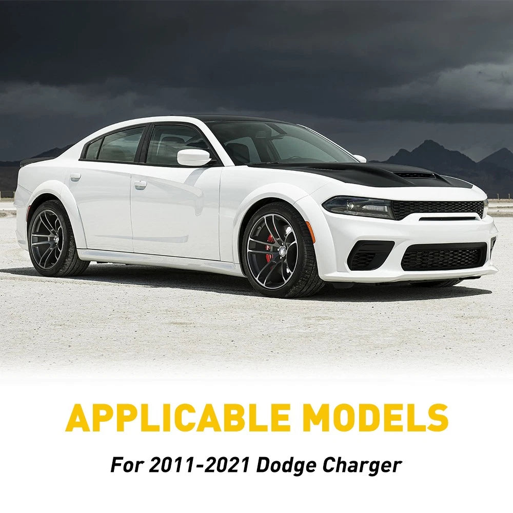 6pcs Door Window Trim for Dodge Charger (2011–2021) Gloss Piano Black