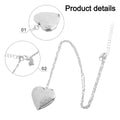 2X Stylish Engraved Silver Heart Locket Necklace for Women - Holds Photos
