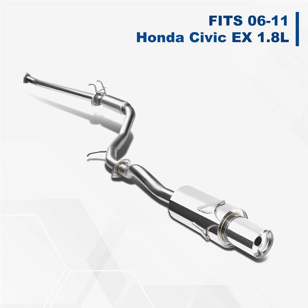 4" Muffler Tip Racing Catback Exhaust for Honda Civic EX/LX/DX (2006–2011)