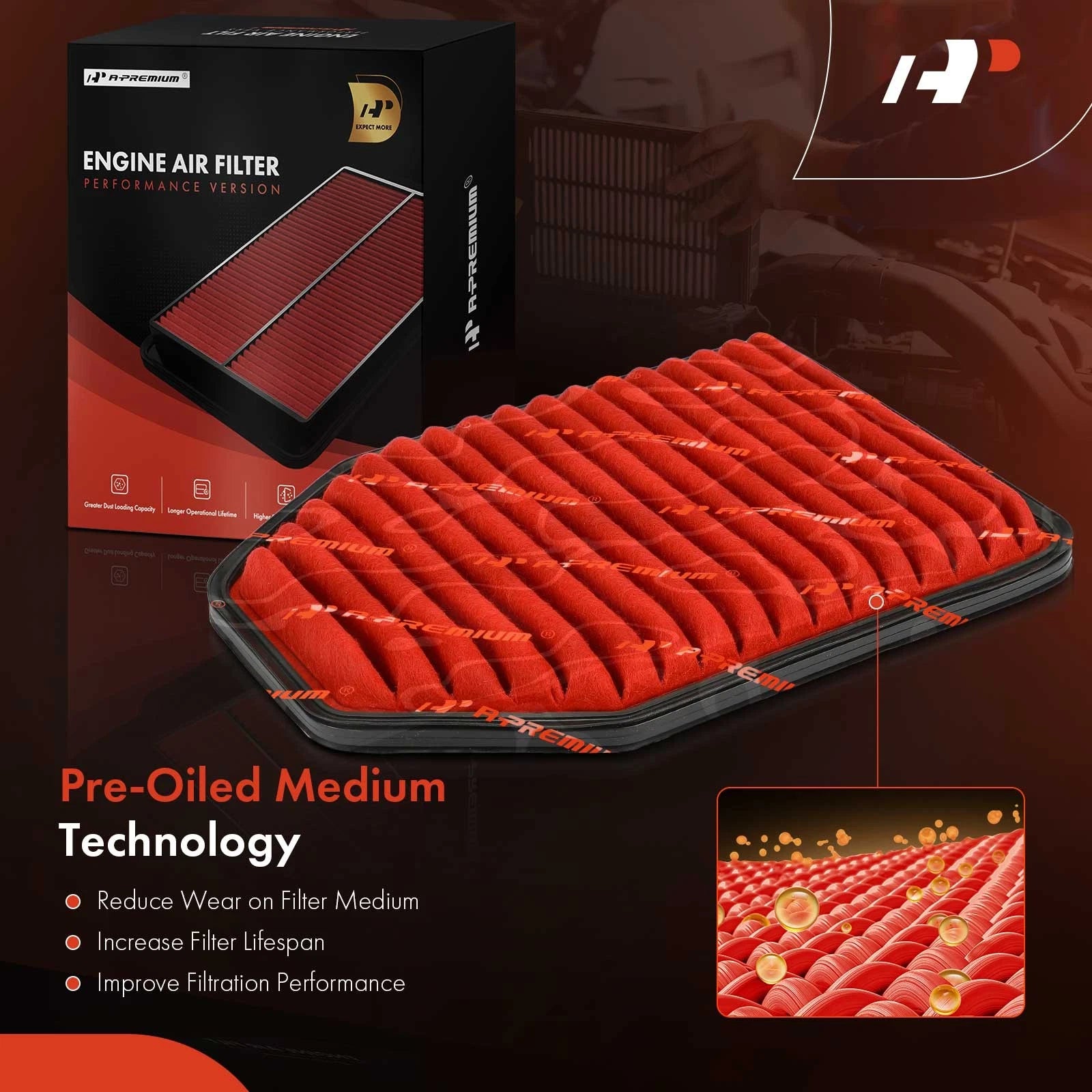 High Performance Engine Air Filter for Jeep Wrangler JK (2007-2017)