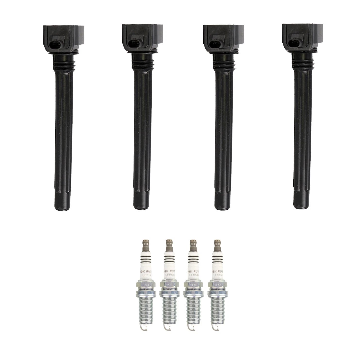 Set of 4 Ignition Coils & NGK Ruthenium Spark Plugs for Cherokee Dart (2013–2016)