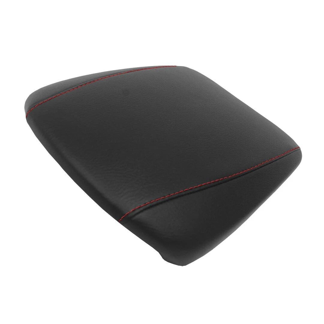 Leather Synthetic Console Armrest Cover for Acura MDX (2014–2020) Red Stitch