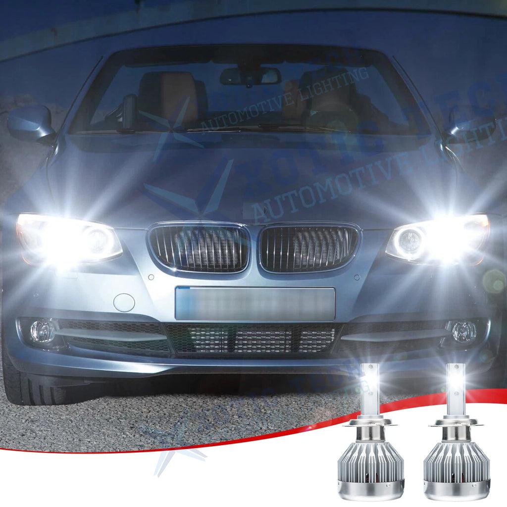 H7 LED Headlight Bulb Conversion Kit for 6000K Super White (High/Low)