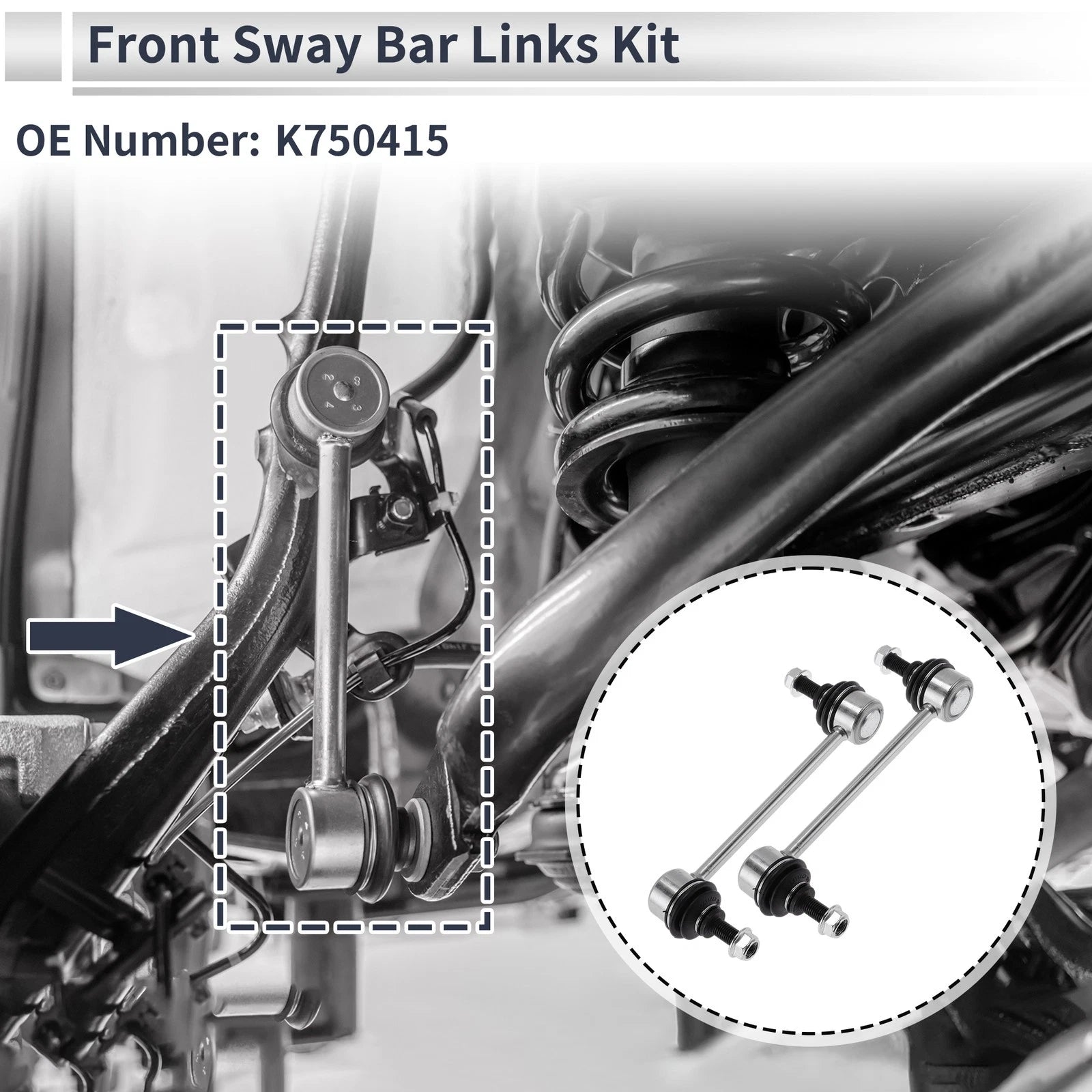 Front Stabilizer Bar Links No Bushing for Ford Fusion (2010) No.K750415 2X