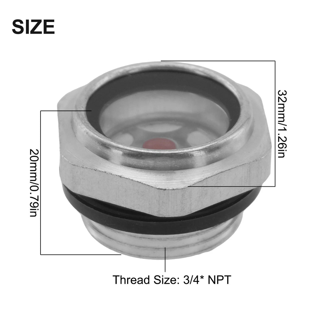 Oil Sight Glass for - Aluminum, Clear View