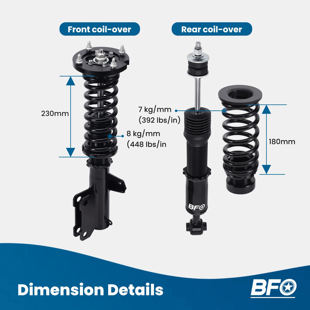 Coilover Strut Suspension Spring Kit for Ford Mustang (2005–2014) Adjustable Height
