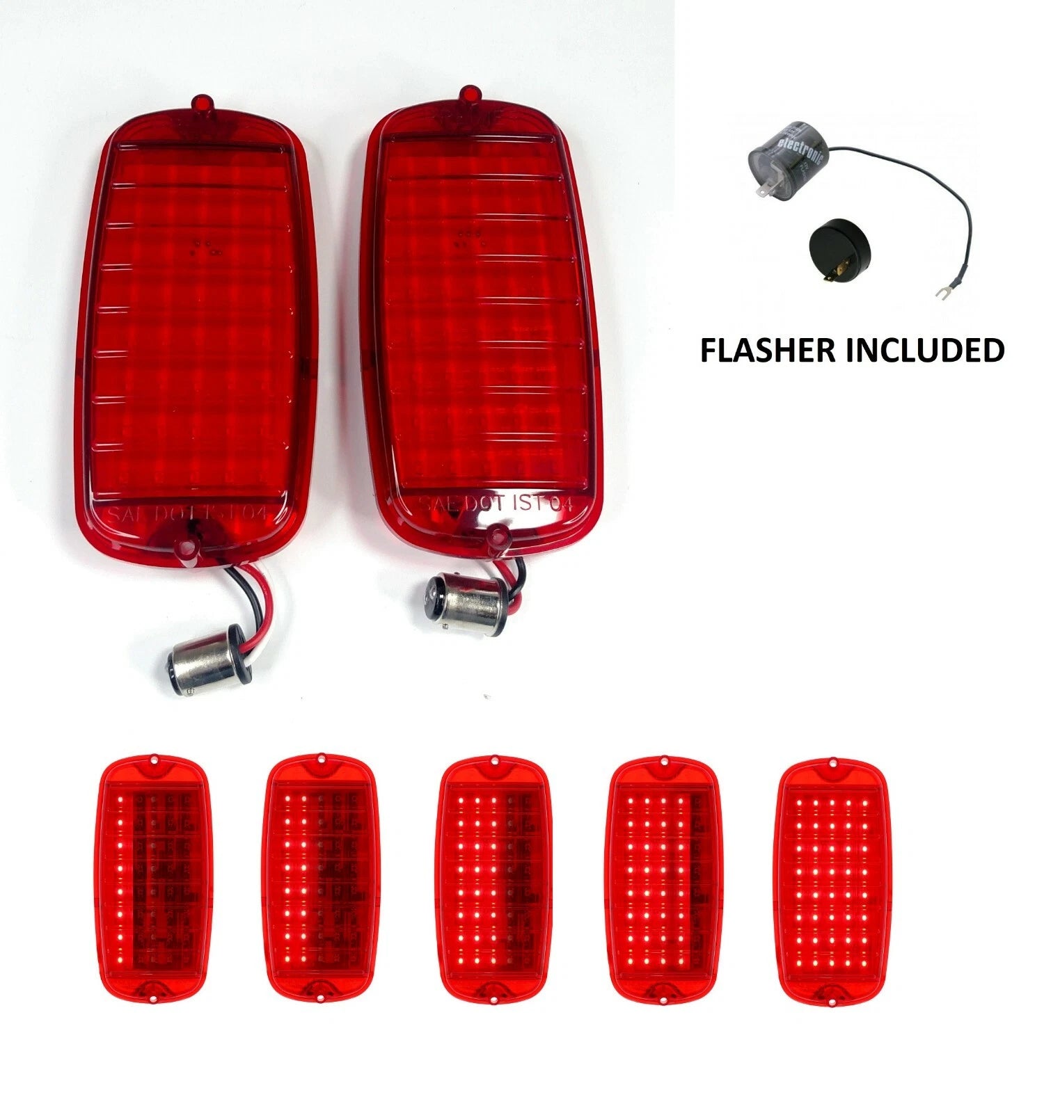 LED Sequential Tail Lights With Flasher Kit for 1960-1966 Chevy GMC Fleetside