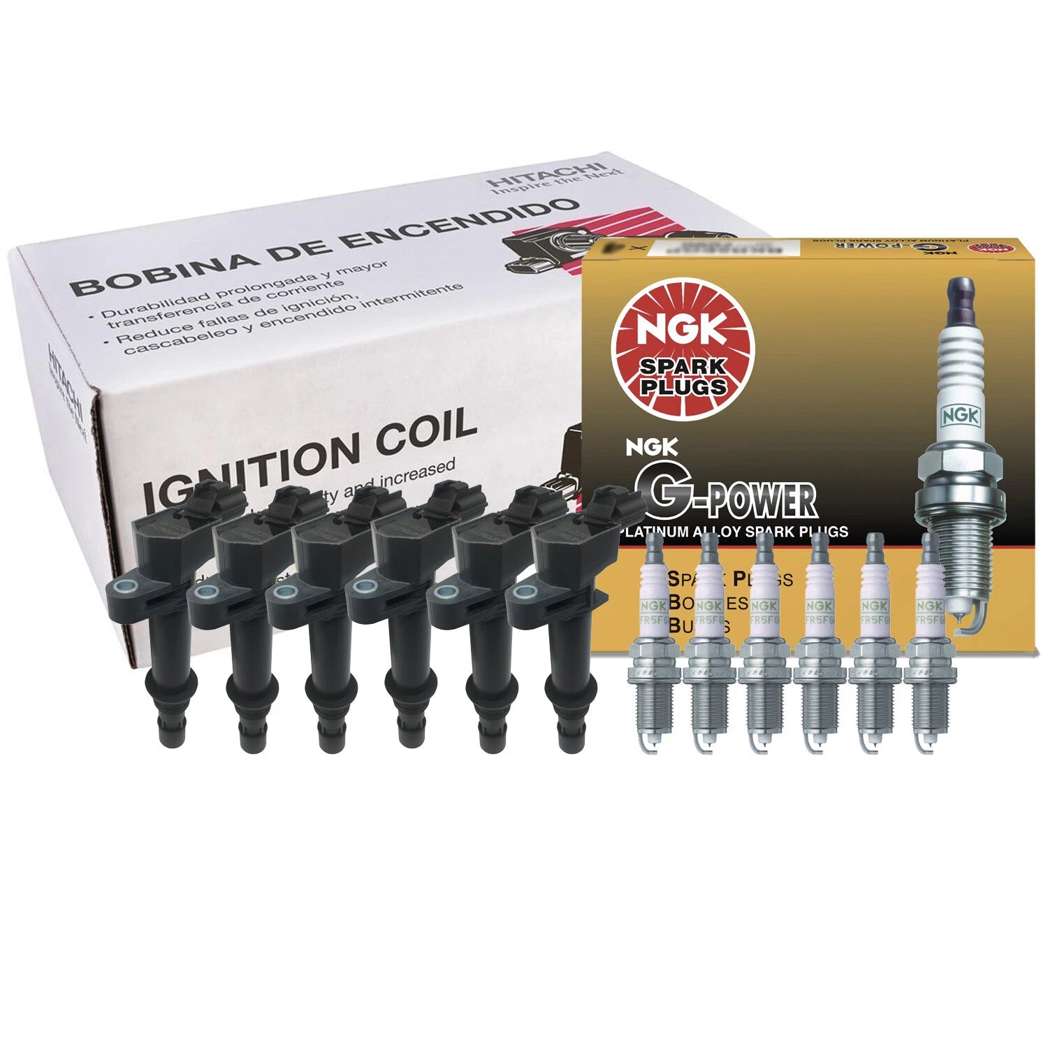 Set of 6 Ignition Coils & 6 G-Power Spark Plugs for Dodge Jeep