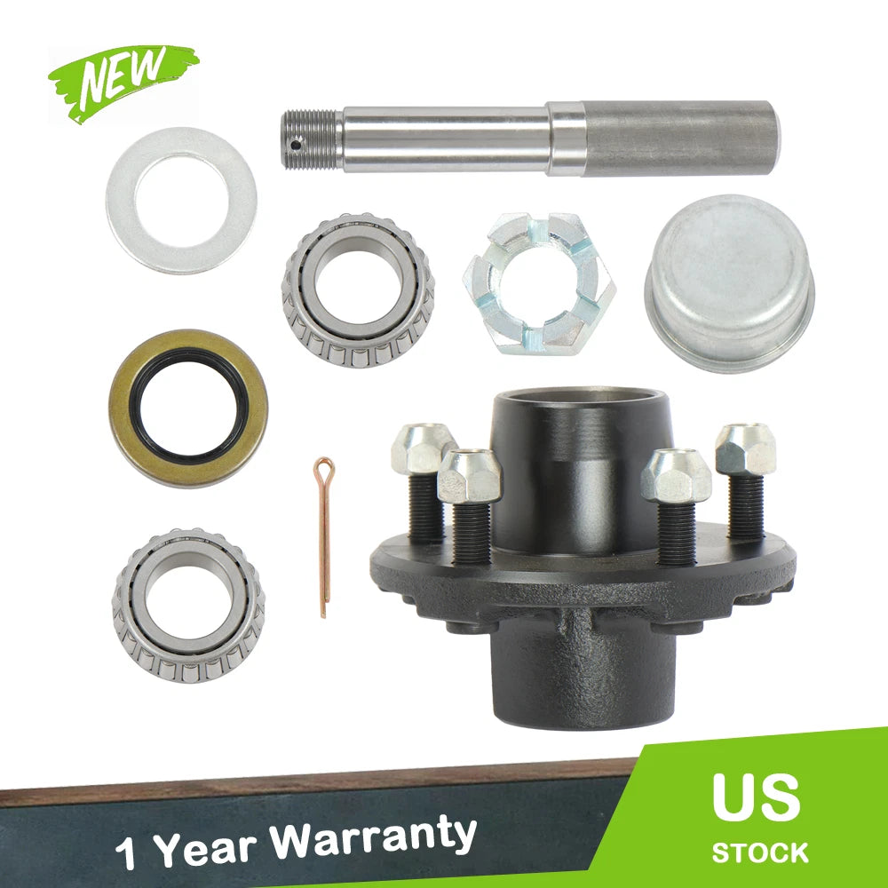 Trailer Hub Assembly Kit for 5 Bolt on 4-1/2 Inch Circle (Fits Various Models)