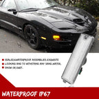 2X Clear Amber LED Front Bumper Side Marker Lights for Pontiac Firebird (1998–2002)