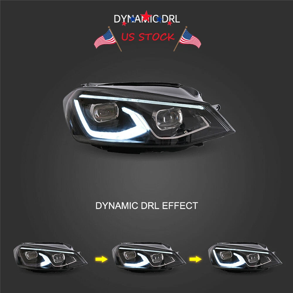 Full LED Headlights with Start-up Animation for Volkswagen Golf MK7 (2015-2017)