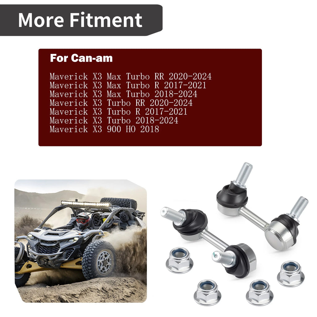 Front Stabilizer Bar End Links & Nut for Can-am Maverick X3 Max Turbo (2018–2024)