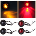 Set of 2 Amber Red 3/4" Truck Trailer Clearance Marker Lights