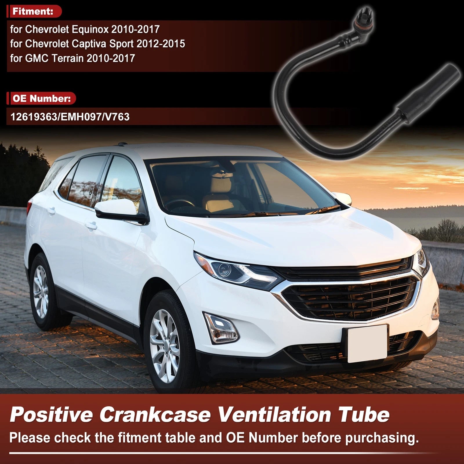 Positive Crankcase Ventilation Hose for Chevrolet Equinox (2010–2017) 12619363