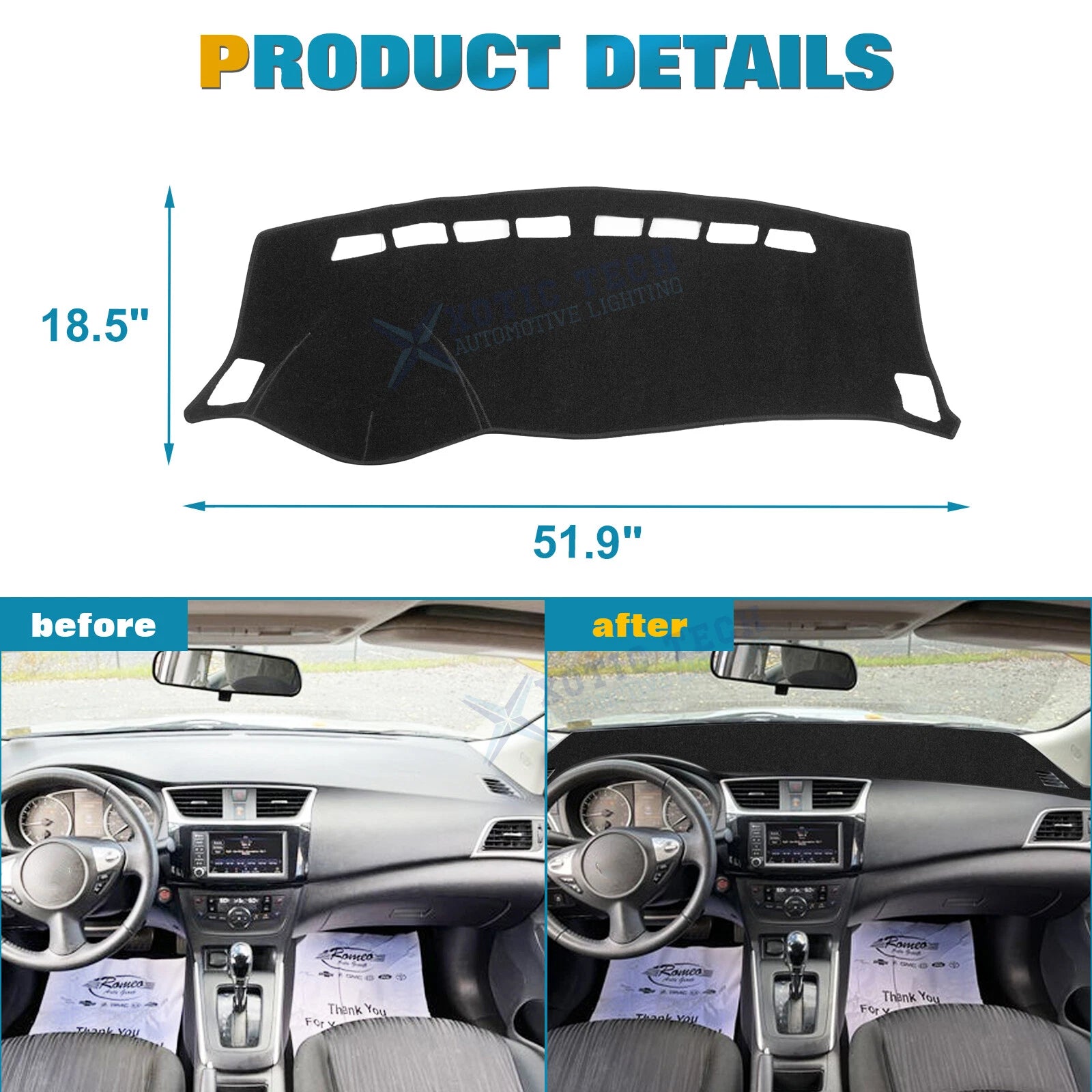 DashMat Non-Slip Dashboard Mat for Nissan Sentra (2013-2019)