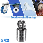 5 Pcs 698-2RS Deep Groove Ball Bearings for Auto (8x19x6mm)