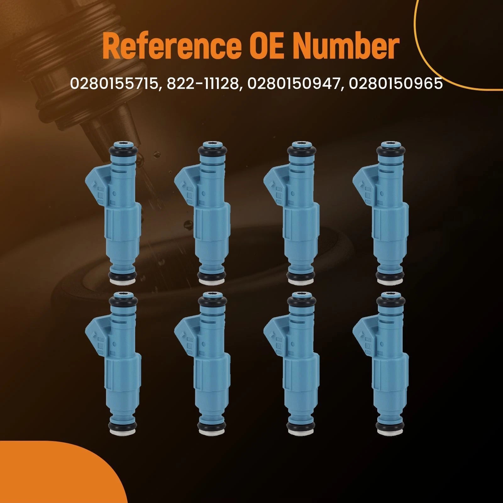 Set of 8 Fuel Injectors for Dodge Dakota Ram Durango 5.2L (1996–1999)