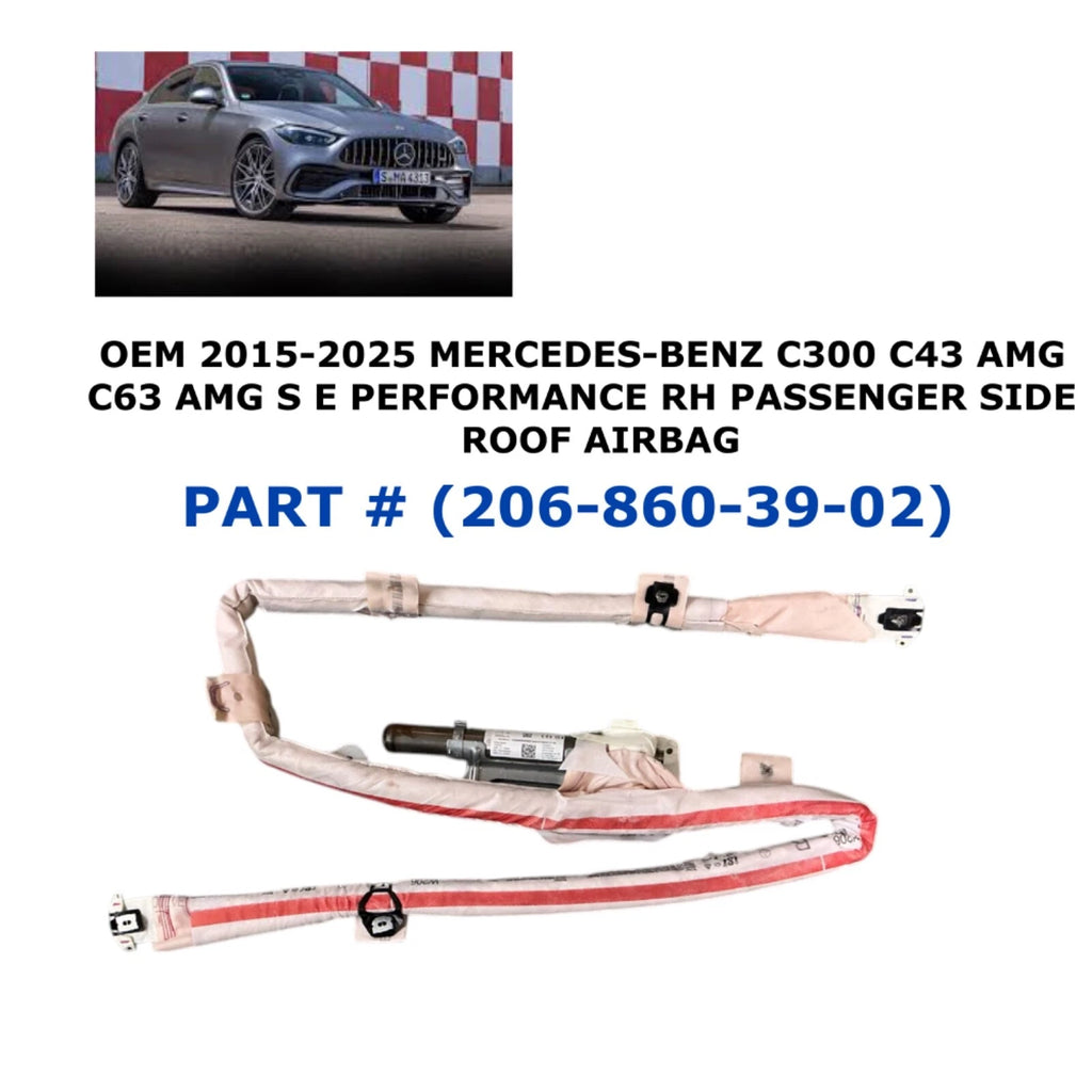 Right Side Roof Airbag for Mercedes-Benz C300 C43 AMG (2015–2025) 206-860-39-02