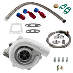 T04E T3/T4 Turbocharger Kit with Oil Return Feed Line for Universal