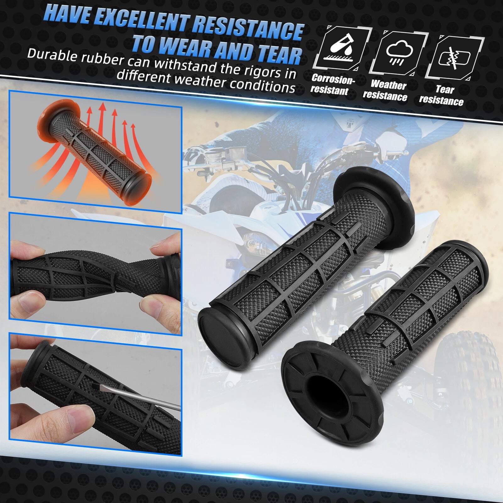 1 Pair Handlebar Grips 7/8" for Polaris Sportsman 450 500 570 800 850