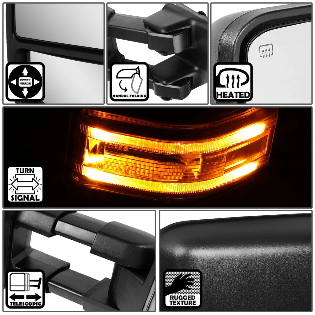Powered Heated LED Turn Signal Side Towing Mirror for Ford Super Duty (2008–2016)