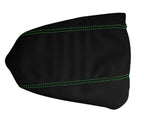 Console Lid Armrest Cover for Toyota Tacoma (2016–2019) Carbon Fiber Green Stitch