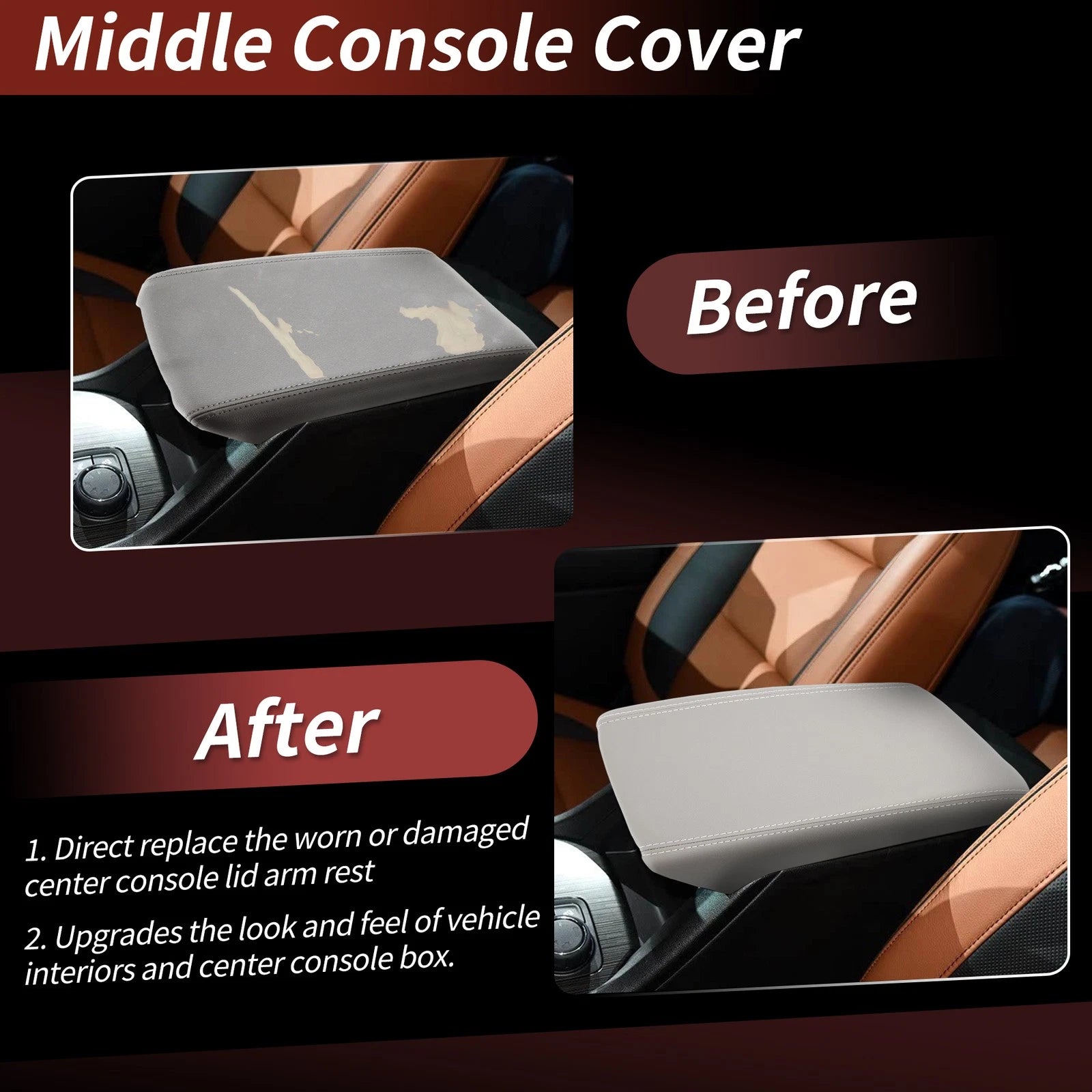 Center Console Armrest Lid for Chevy Traverse GMC Acadia (No. 22905370) Gray