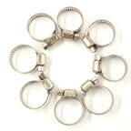 Set of 15 Stainless Steel Drive Hose Clamps for Fuel Line (8-12 mm)