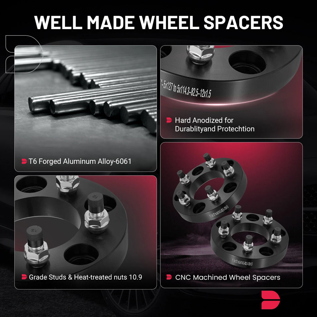 Wheel Spacers for Chevy Astro & Caprice (1990–1996) 5x5 to 5x4.5 1" 8PC