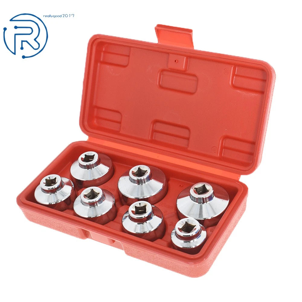 Set of 7 Oil Filter Cap Wrenches for Various Vehicles
