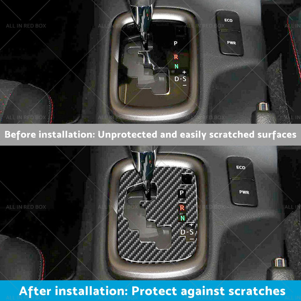 Carbon Fiber Gear Shift Sticker Trim for Toyota Hilux Revo (2015–2023) RHD