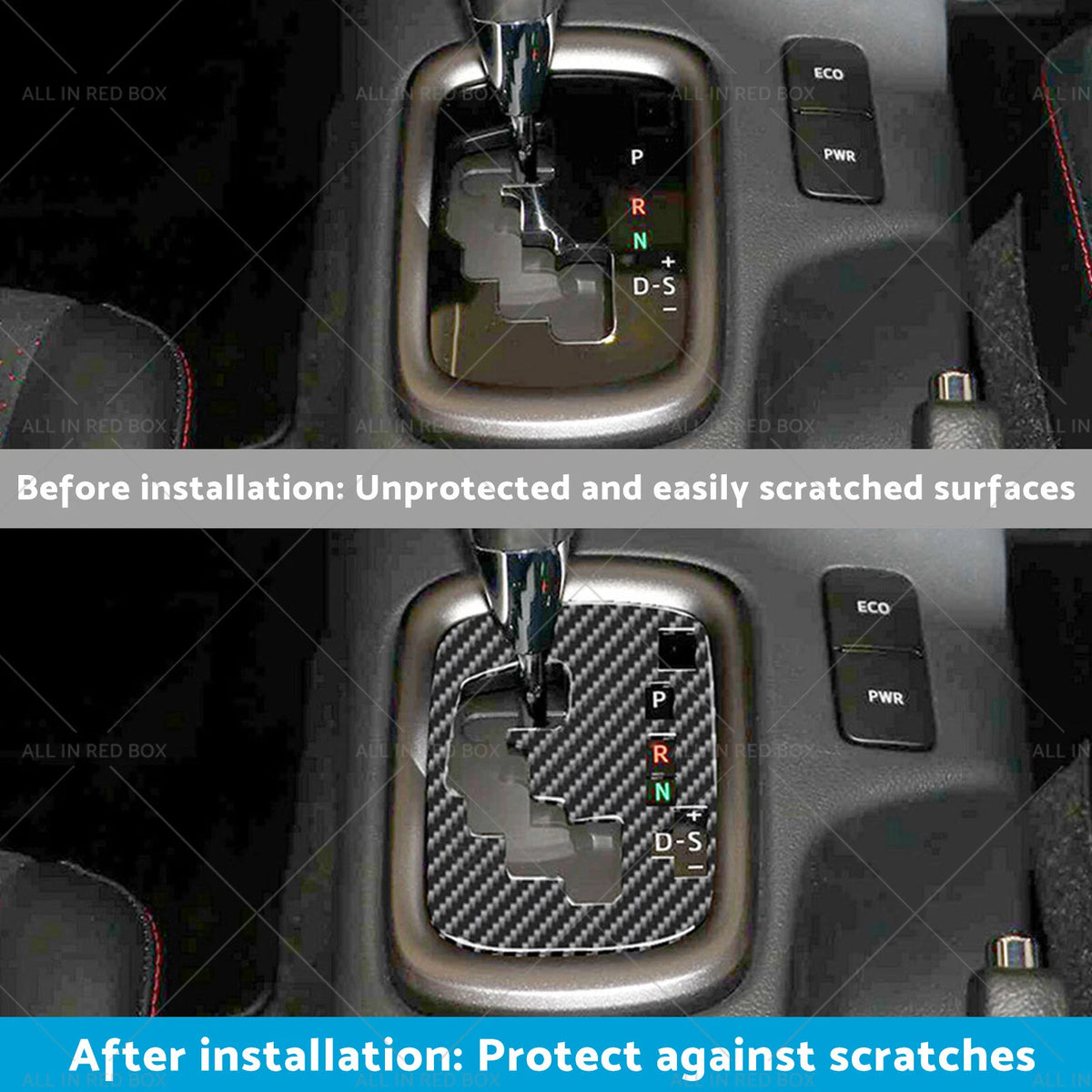 Carbon Fiber Gear Shift Sticker Trim for Toyota Hilux Revo (2015–2023) RHD