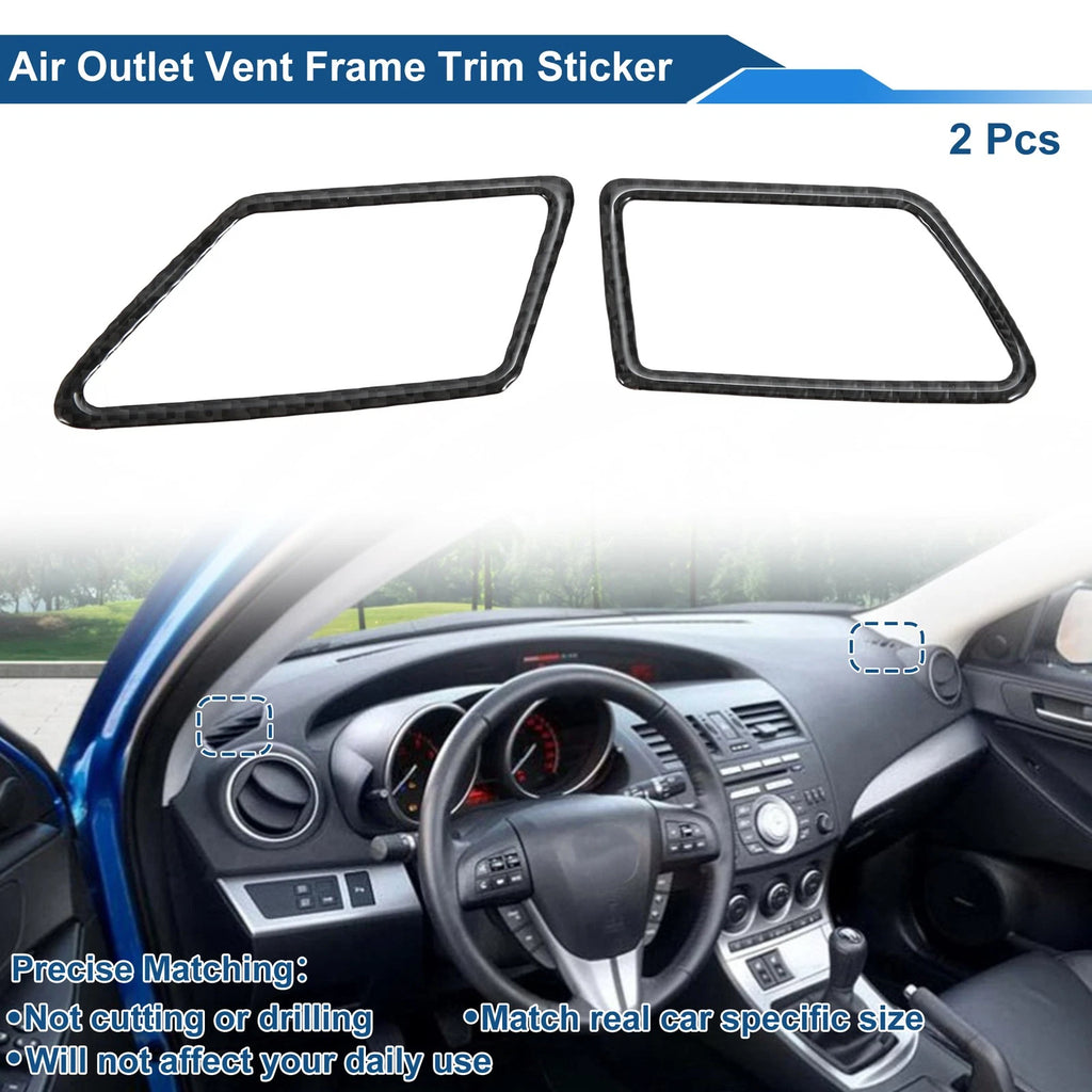 Set of 2 Air Condition Outlet Vent Trim Cover Frame for Mazda 3 (2010–2013) Black