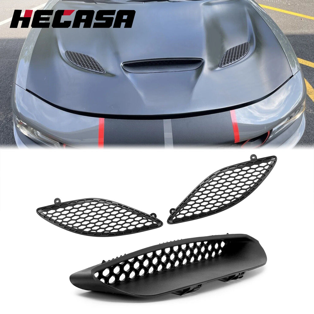 Hood Scoop Bezel for Dodge Charger SRT Hellcat (2015–2020) Black Trim
