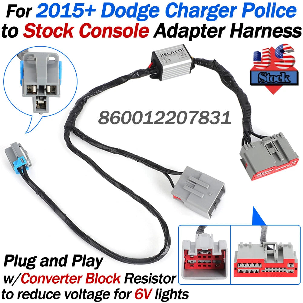 Stock Console Adapter Harness for Dodge Charger Police (2015–2020) #860012207831