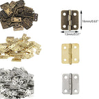 50pc 16x13mm Antique Hinges with Screws for Jewelry Box Cabinet