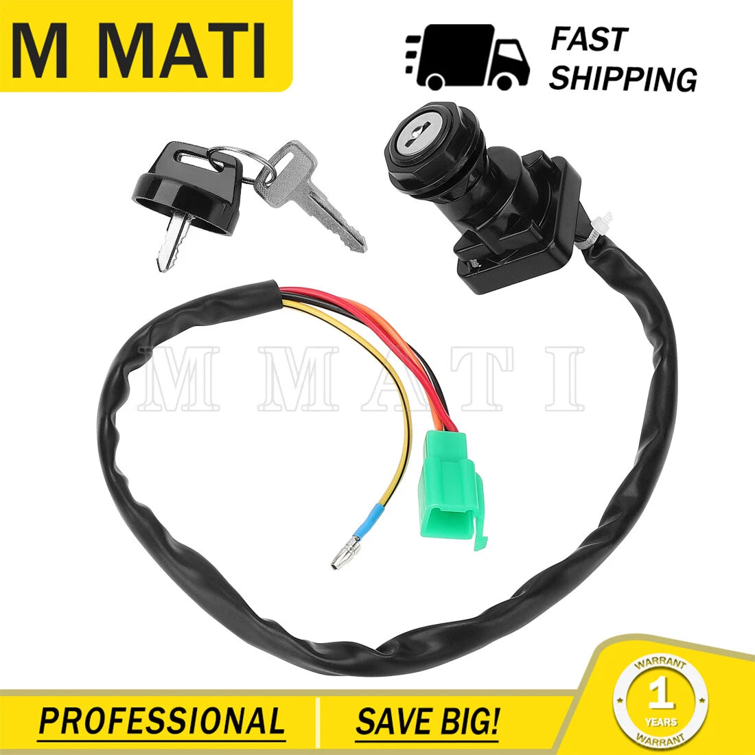 Ignition Switch with 2 Keys for Kawasaki KFX 80 (2003–2006) 27005-S004