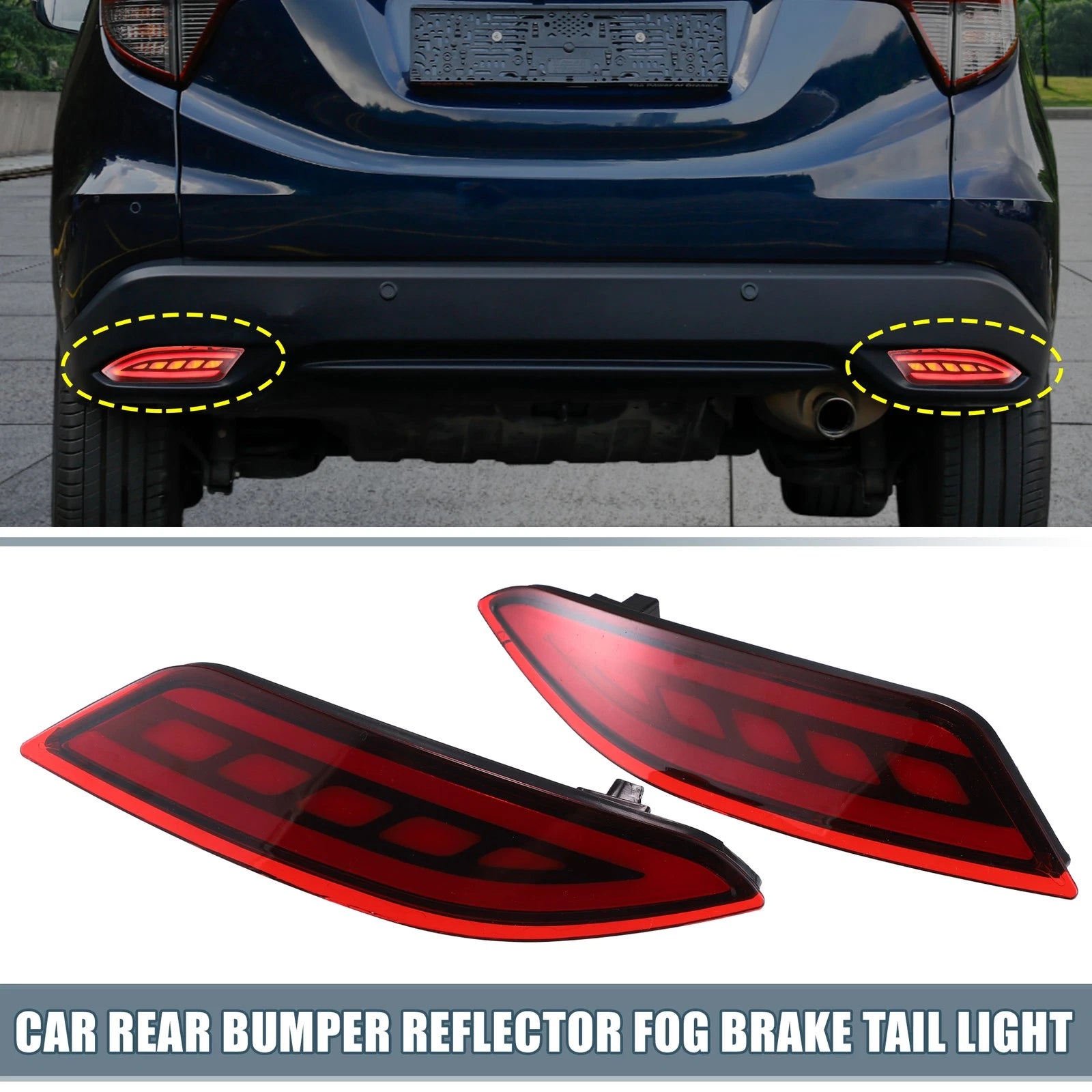 2X Rear Bumper Reflector LED Brake Turn Signal Light 33505T7SA01 for Honda HR-V (2016–2021)
